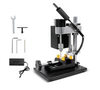 Mini Pillar Drill, 200W Benchtop Drill Press with 7 Speeds & Bench Vise, 0.3-4mm Chuck, 50mm Stroke, 10000 RPM, for Metal, Wood & PVC Drilling