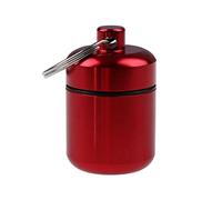 Mini Pills Box Aluminum Alloy Keychain Bottle Backpacking Personal Tablets Adults Kids Elderly Waterproof Sealed Container Red