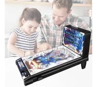 Mini Pinball Game Machine Electronic Desktop Ball Shooting Toy Retro Pinballs Machine Game with LED Lights Sounds and Digital Scorer