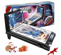 Mini Pinball Machine Gift, Electronic Desktop Ball Shooting Game with Lights and Music, Classic Arcade Pinball Machine Toy for Kids Christmas, Space Theme Game Console