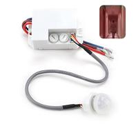 Mini PIR Sensor for Indoor Use, Ceiling Flush Mounted, Infrared Motion Detector with Adjustable Delay Time, Suitable for LED and Incandescent Lamps, Energy-Efficient Lighting, Range up to 8m/360°