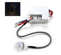 Mini PIR Sensor, Small PIR Sensor Motion Detector Indoor, Ceiling Flush Mount, Infrared Detector with Adjustable Time Delay, Energy-Efficient Lighting, Suitable for LED and Incandescent Lamps, 8m/360°