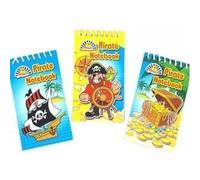 MINI PIRATE NOTEBOOKS X 6 - PARTY BAG FILLER TOYS
