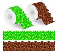 Mini Pixel Mining Pixel Brown Green Classroom Video Game Bulletin Board Decorations for Back to School Party Office Chalkboard Decor Supplies