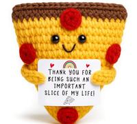 Mini Pizza Teacher Appreciation Gift Handmade Crochet Pizzas For Office Farewell Birthday Pride Month Lgbtq+ Support Gift For Women Men Coworker Friend Pizzas Lover Funny Pizza Food Pun Gifts Ideas