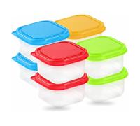 Mini Plastic Food Storage Pots with Lids - 8 Pack Baby Weaning Containers - Airtight, Leakproof, Microwave & Freezer Safe - Reusable Snack, Sauce & Meal Prep Containers - Stackable & BPA-Free