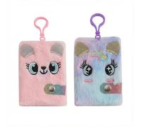 Mini Plush Notebook, 2 Pcs Unicorn Portable Mini Notebook with Buckle Plush Diary Notebooks Blank Thicken Inner Paper for Girls Travel Note Book with Smooth Paper Cute Stationery Gift for Teens