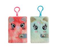 Mini Plush Notebook, 2 Pcs Unicorn Portable Mini Notebook with Buckle Plush Diary Notebooks Blank Thicken Inner Paper for Girls Travel Note Book with Smooth Paper Cute Stationery Gift for Kids