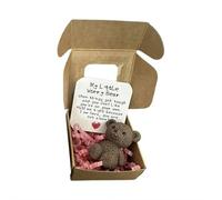 Mini Plush Teddy Bear in Box,My Little Worry Bears,Mini Pocket Bears Hug Plush with Inspirational Card,Soft Handmade Teddy Keepsake for Lovers,Cute B-ears Gift for Sympathy