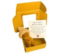 Mini Plush Teddy Bear in Box, Soft Tiny Stuffed Doll, Mini Plush Bear with Inspirational Card, Pocket Bear Hug in a Box for Lovers Birthday Valentine Baby Shower Party (#Coffee)