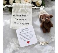 Mini Plush Teddy Bear,My Little Worry Bears,Handmade Positive Little Bear,Mini Pocket Bears Hug Plush with Emotional Encouragement Card,Inspirational Support Pocket Hug for Friends