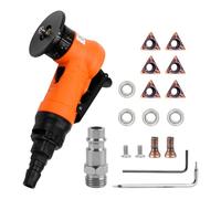 Mini Pneumatic Chamfering Machine, 2-in-1 Handheld Air Chamfer Tool Pneumatic Beveling Tool, 45° Arc Corner with 1/4 Inch Air Inlet for Metal Wood Beveling Trimming Deburring (R Angle Blades)