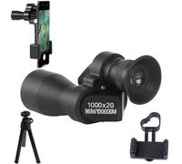 Mini Pocket Binoculars (1000x20): Pocket-Large + Smartphone Clip, Compact Monocular Telescope Set for Adults, Portable Handheld Mini Monocular for Stargazing Camping Hiking & Travelling (C)