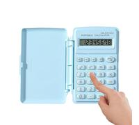 Mini Pocket Calculator with Lid - Portable Digital Math Calculation Machine, Small Handheld Number Computing Device, Compact Button Tool | Teacher Classroom Work, Student Exam Preparation, D