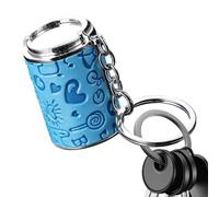 Mini Pocket Coin Case with Safe,Spring Loaded Coin Holder Keychain