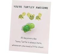 Mini Pocket Hug Turtle, You're Turtley Awesome Inspirational Gift with Card, Thank You Note Cards Greeting Card Mini Sea Turtle Card Figure Pocket Hug Gift for Friends and Family (green turtle)