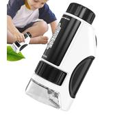 Mini Pocket Microscope - Led Magnification Tool, Beginner Microscope with Light Source, Portable Science Kit with Durable Design, Educational Exploration for Kids, Learning, Microbiology Observation