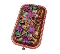Mini Pocket Mirror, Retro Hand Mirror, Flower Mirror, Portable Double-Sided Cosmetic Mirror, Antique Folding Pocket Mirror, for Women, Girls, Women, Cosmetics, Hairstyle, Birthday Party Gift (D)