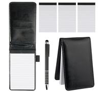 Mini Pocket notepad A7,Small Pocket Notebook with Pen and 3 Replacement Notepads,Leather Mini Pocket Notebook with 50 Lined Sheets,PU Leather Note Pad for To-Do Lists and Outdoor Activities Notes