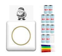 Mini Pocket Photo Printer Portable Thermal Printing Machine 203DPI Wireless BT Connection for Picture Lable DIY Handcraft List Meno Notes Journal Receipt Paper Instant Printer Sticker with 5pcs Color