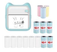 Mini Pocket Photo Printer Portable Thermal Printing Machine 203dpi Wireless BT Connection for Picture Lable DIY Handcraft List Meno Notes Journal Receipt Paper Instant Printer Sticker with 5 Rolls
