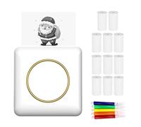 Mini Pocket Photo Printer Portable Thermal Printing Machine 203DPI Wireless BT Connection for Picture Lable DIY Handcraft List Meno Notes Journal Receipt Paper Instant Printer Sticker with 11 Rolls