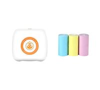 Mini Pocket Printer Multi Functional Photo Picture Bill Note Printer Label Maker Add 3Color Note (Color : WH 3Color Note)