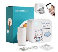 Mini Pocket Printer - Portable Mini Printer, Mini Photo Printer | Compact Sticker Printer, Wireless Inkless Pocket Printer, Compatible Small Sticker Printer Machine