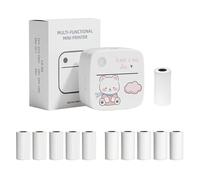 Mini Pocket Printer Portable Thermal Instant Photo Printing Label Maker Machine BT Wireless Connect Compatible with Android or iOS APP Support Receipt Label Memo Sticker Notes Lists Scrapbook DIY
