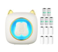Mini Pocket Printer Portable Thermal Printer Wireless BT Connection 203DPI for Picture Label DIY Handcraft List Meno Notes Journal Receipt Paper Instant Sticker with 6 Roll Thermal Paper + 5 Adhesive