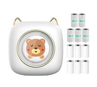 Mini Pocket Printer Portable Thermal Printer Wireless BT Connection 203DPI for Picture Label DIY Handcraft List Meno Notes Journal Receipt Paper Instant Sticker with 6 Roll Thermal Paper and 5