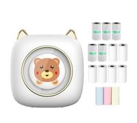 Mini Pocket Printer Portable Thermal Printer Wireless BT Connection 203DPI for Picture Label DIY Handcraft List Meno Notes Journal Receipt Paper Instant Sticker with 6 Roll Thermal Paper + 5 Adhesive