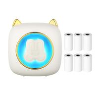 Mini Pocket Printer Portable Thermal Printer Wireless BT Connection 203DPI for Picture Label DIY Handcraft List Meno Notes Journal Receipt Paper Instant Sticker with 6 Roll Thermal Paper 57x25mm Gift