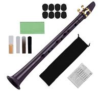 Mini Pocket Saxophone, 11-hole C Key Mini Pocket Saxophone ABS with Alto Mouthpiece Ligature 4pcs Reeds 8pcs Dental Pads Finger Charts Cleaning Cloth Carrying Bag