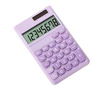 Mini Pocket Solar Battery 8-Digit Desktop Calculator for Office, Home & School - Standard Function Simple Small Purple