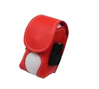 Mini Pocket Storage Golf Balls Bag Pouch Golf Tee Holder with Belt Clip, Water-Resistant PU Leather Golf Accessories(Red)