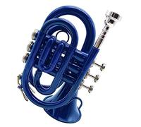 mini pocket trumpet B-flat Lacquered Gold Pocket Trumpet B-flat Palm Size Miniature Trumpet Brass Instrument Pocket Trumpet (Color : 05)