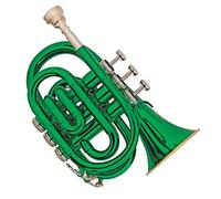 mini pocket trumpet Green Color Pocket Trumpet Brass Body Cupronickel Valves Tone Bb Brass Instrument Pocket Trumpet