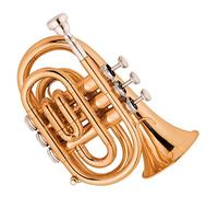 mini pocket trumpet Rose Gold Color Brass Body Pocket Trumpet Silver Plated Bb Tone Brass Instrument Suitable For Beginners Pocket Trumpet
