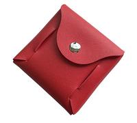 Mini Pocket Wallets Vintage Leather Credit Card Storage Bag for Men Women, Red