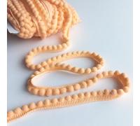 Mini Pom Pom Bobble Plain Trim - 22 Colours (Peach) 10 Metres