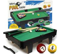 Mini Pool Table for All Family - 20-Inch Small Pool Table, Mini Billiards Table for Family Game Nights - Simple Assembly Required