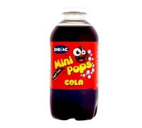 Mini Pop Assorted Flavoured Soft Drinks Sugar-Free 330ml each Bottles 24 or 12 Pack Cola, Lemonade, Dandelion & Burdock, Orange, RaspBerry, Bubble Gum (12 Bottles, Cola)