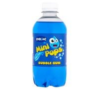 Mini Pop Assorted Flavoured Soft Drinks Sugar-Free 330ml each Bottles 24 or 12 Pack Cola, Lemonade, Dandelion & Burdock, Orange, RaspBerry, Bubble Gum (12 Bottles, Bubble Gum)