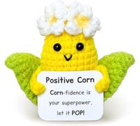 Mini Popcorn Pal Crochet Doll - A Funny, Positive Gift with a Punny Card for Good Vibes
