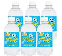Mini Pops 330ml Sugar Free Soft Drink Bottles - Variety Flavours - Colla, Lemonade, Orange, Raspberry, Bubblegum, Dandelion & Burdock - Zic (6 x Bottles, Lemonade Mini Pops)