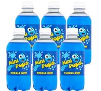 Mini Pops 330ml Sugar Free Soft Drink Bottles - Variety Flavours - Colla, Lemonade, Orange, Raspberry, Bubblegum, Dandelion & Burdock - Zic (6 x Bottles, Bubblegum Mini Pops)