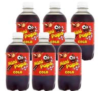 Mini Pops 330ml Sugar Free Soft Drink Bottles - Variety Flavours - Colla, Lemonade, Orange, Raspberry, Bubblegum, Dandelion & Burdock - Zic (6 x Bottles, Colla Mini Pops)