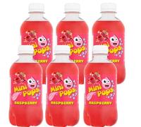 Mini Pops 330ml Sugar Free Soft Drink Bottles - Variety Flavours - Colla, Lemonade, Orange, Raspberry, Bubblegum, Dandelion & Burdock - Zic (6 x Bottles, Raspberry Mini Pops)