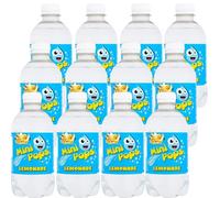 Mini Pops 330ml Sugar Free Soft Drink Bottles - Variety Flavours - Colla, Lemonade, Orange, Raspberry, Bubblegum, Dandelion & Burdock - Zic (12 x Bottles, Lemonade Mini Pops)